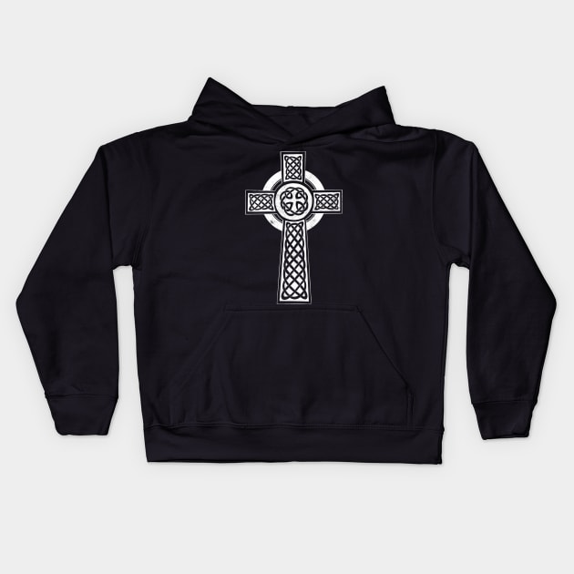 Traditional Celtic Cross - Vintage Style Faded Design Kids Hoodie by feck!